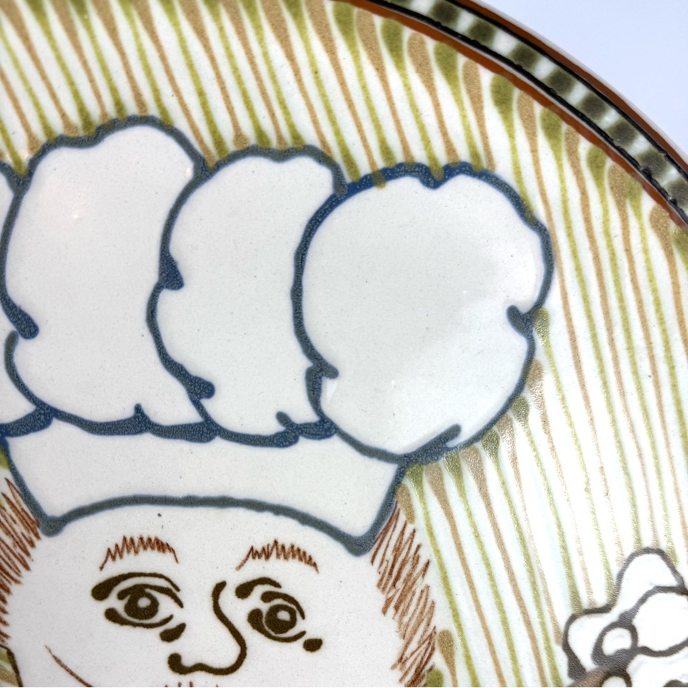 Vintage Janet Rothwoman Pottery Chef Platter 1970s CA Ceramic Hand Painted 13.5โ - Picture 3 of 12